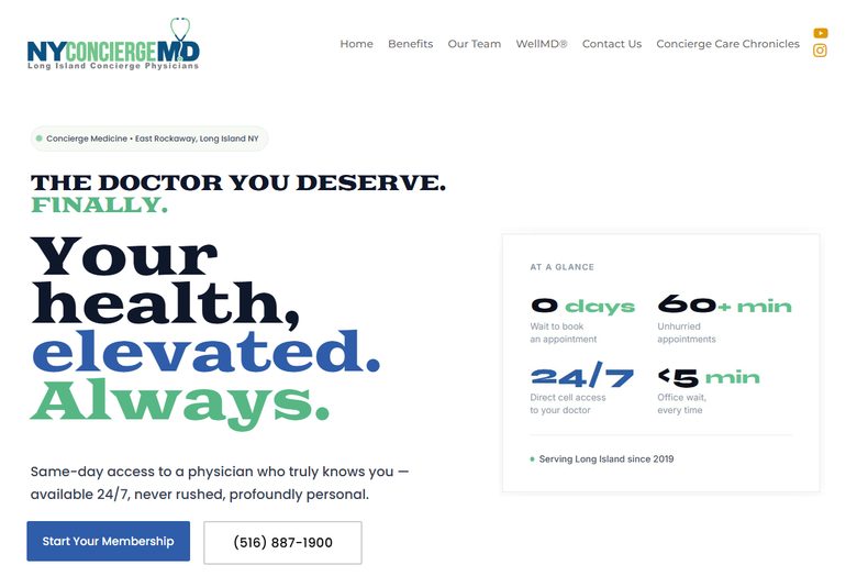 NY Concierge MD website screenshot